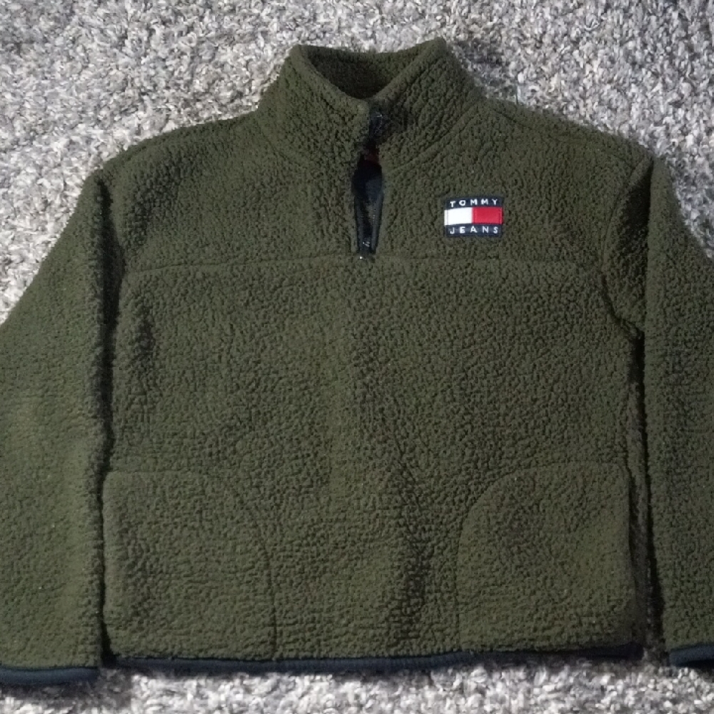 Kids Tommy Hilfiger Olive Green Knit Sweater Size S Boys